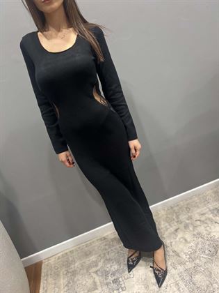 abito in maglia con pizzo sui fianchi