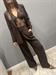 pantalone marrone cacao con strass