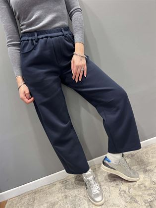 Pantalone tessuto morbidomodello baloon blu