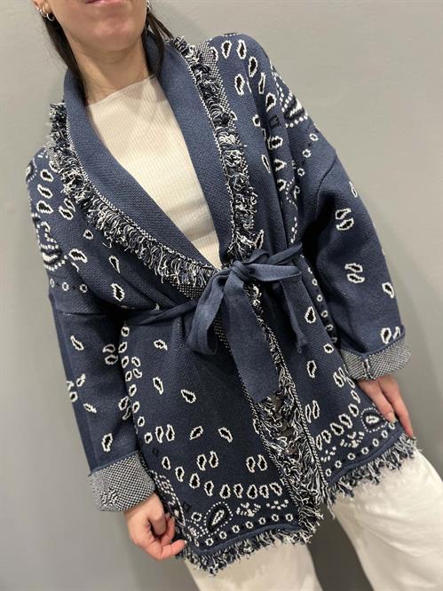cardigan blu fanmtasia bandana con cintura