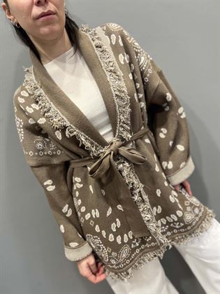cardigan cacao fantasia bandana con cintura