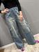 jeans cargo palazzo elestico in vita
