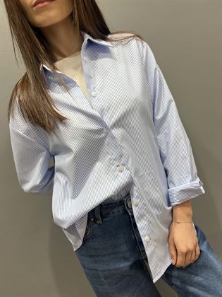 Camicia bastoncino rigata celeste e bianca