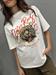  T-Shirt bianca stampa tigre motorcycle