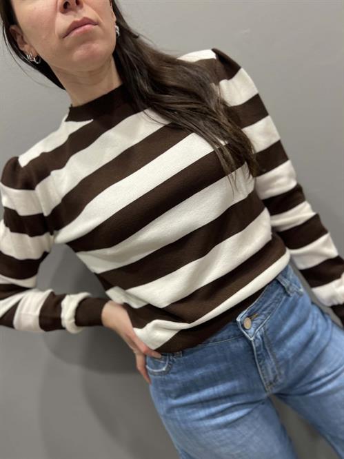 Maglia girocollo cacao bianco