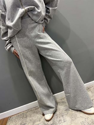 pantaloni felpa cotone con riga bianca