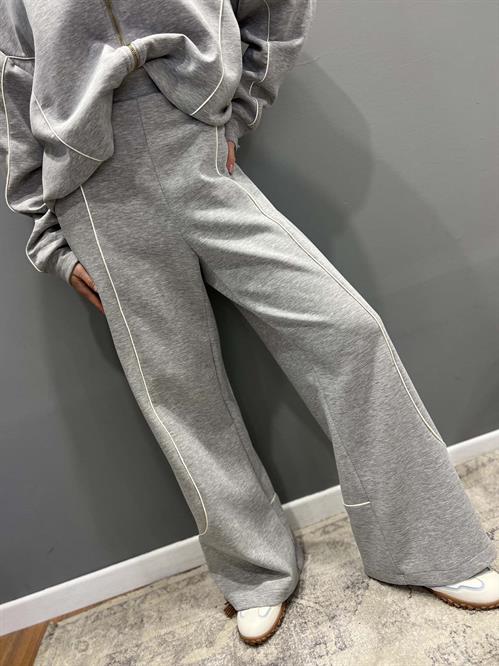 pantaloni felpa cotone con riga bianca