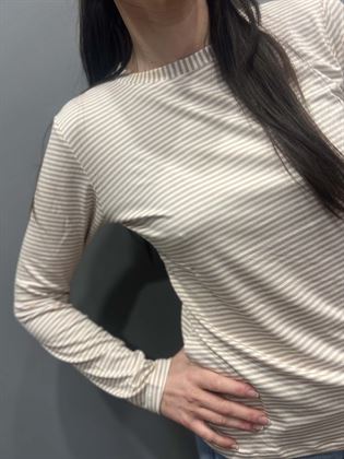  T-Shirt BEIGE E BIANCA GIROCOLLO