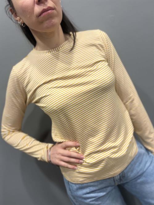  T-Shirt A RIGHE GIALLO E BIANCA