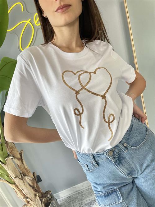  T-Shirt ICONIC MORBIDA CUORE ORO