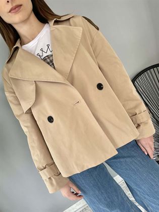 trench giacca beige