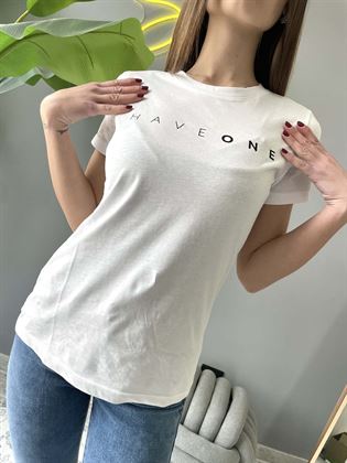  T-Shirt bianca scritta haveone