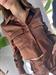 camicia cropped satinata marrone caco