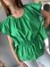  Blusa in cotone verde prato manica volant