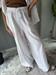 pantalone palazzo bianco in viscosa lino bianco
